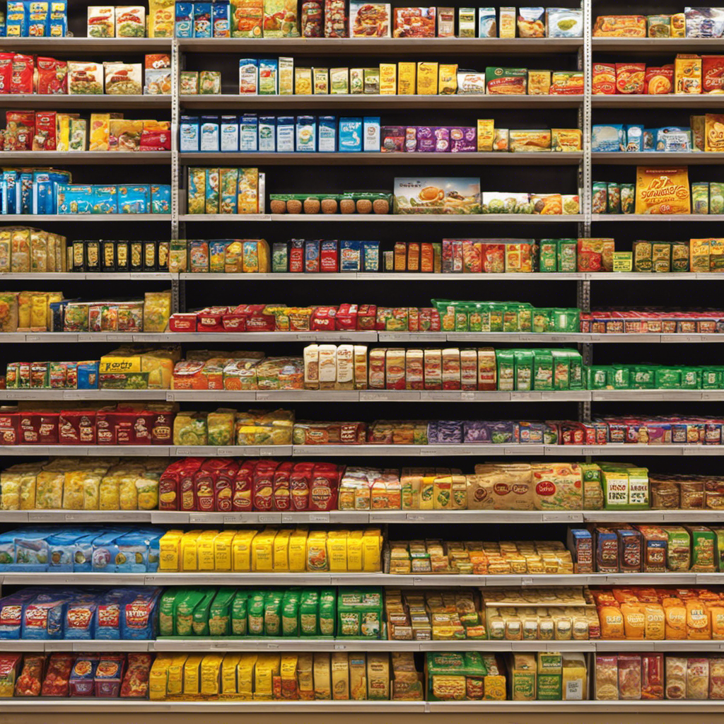 An image showcasing a vibrant grocery store aisle filled with neatly organized shelves displaying a wide array of individual butter packets in various brands and flavors, inviting readers to explore the best places to buy them