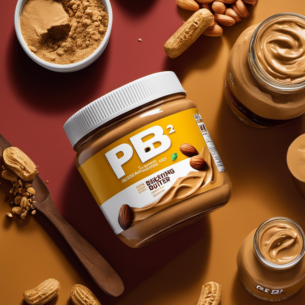 An image showcasing the sleek and modern packaging of Pb2 Peanut Butter