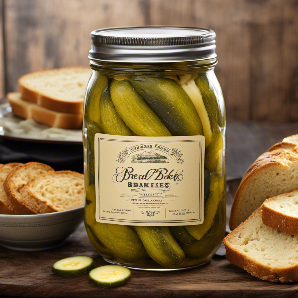 An image showcasing a mason jar filled with vibrant, golden-yellow bread and butter pickles