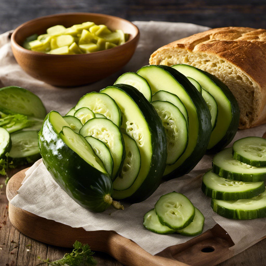 An image showing two fresh cucumbers transformed into vibrant, tangy pickles