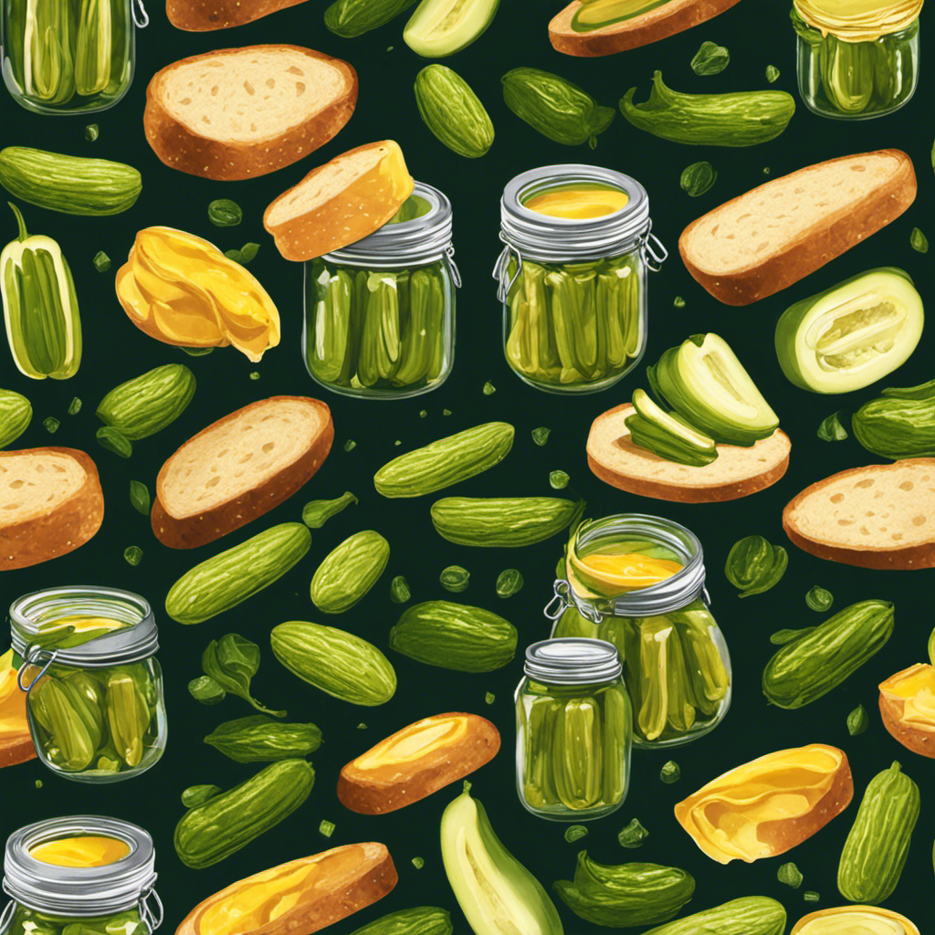 An image featuring a jar overflowing with vibrant green pickles, radiating a tangy aroma
