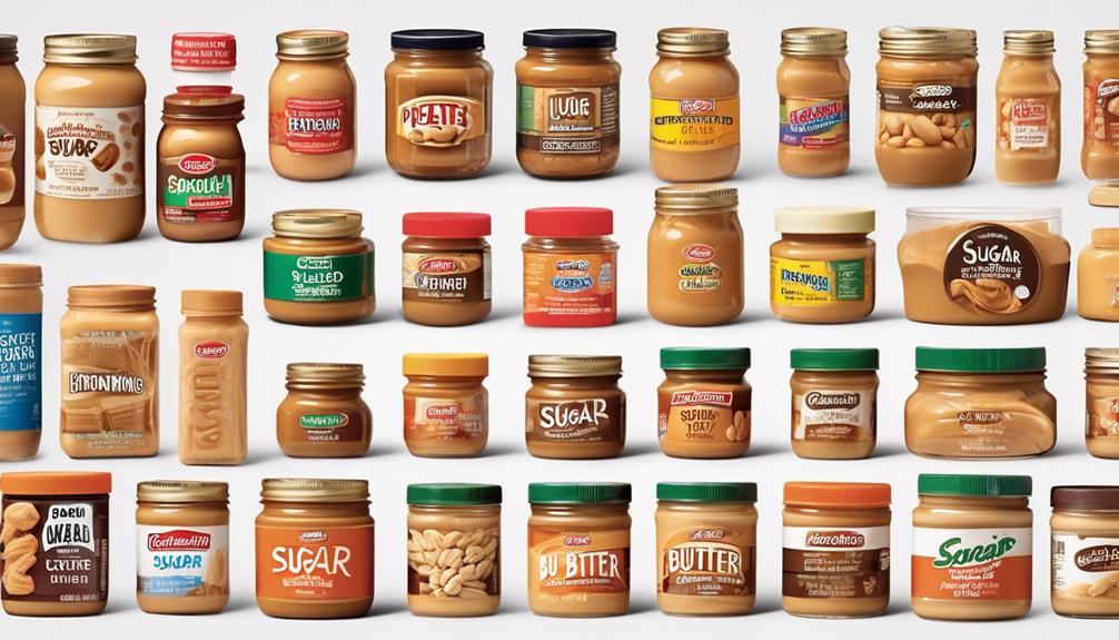 comparing peanut butter sugar