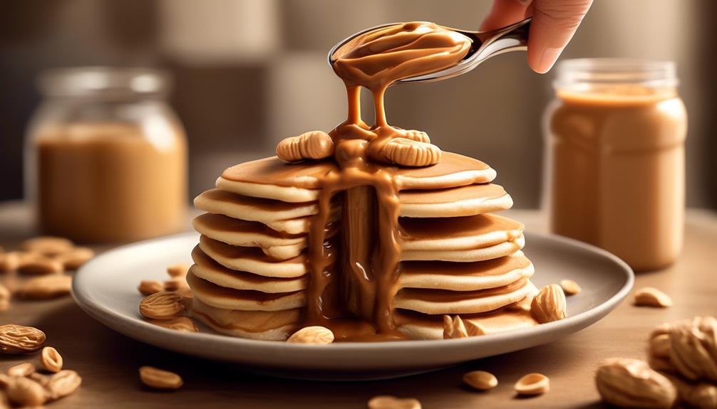 delicious pancakes with peanut butter