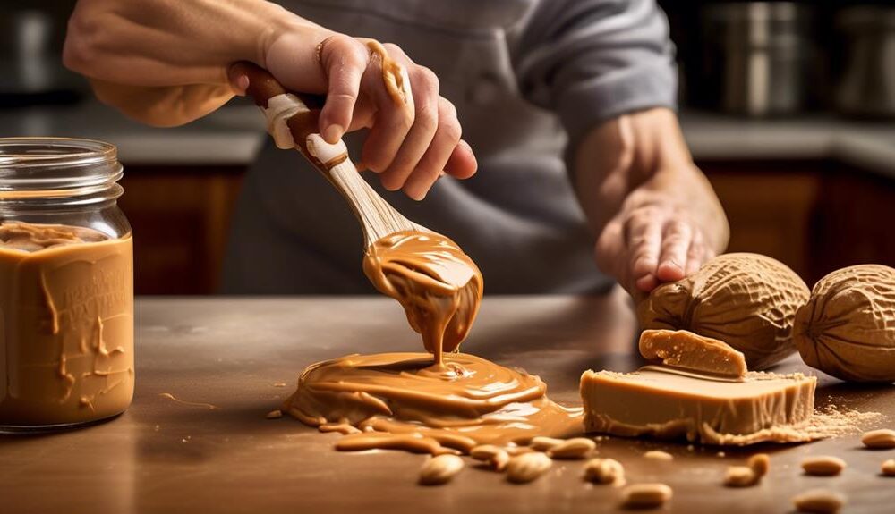 extracting peanut butter residue