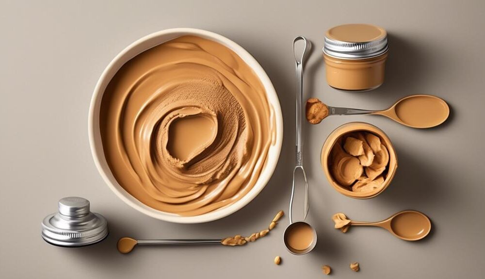 measuring peanut butter quantity