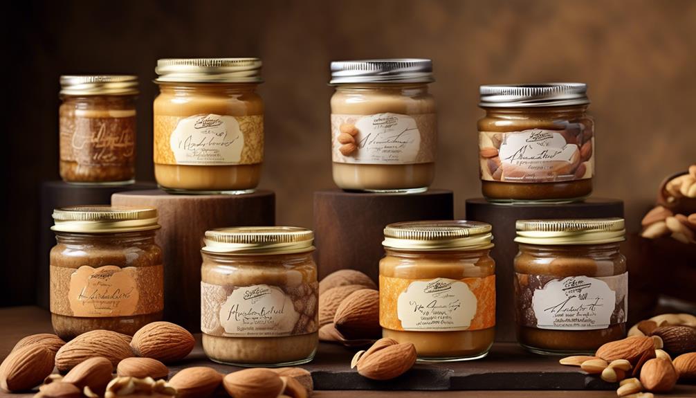 variety of nut spreads