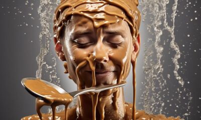 washing off peanut butter