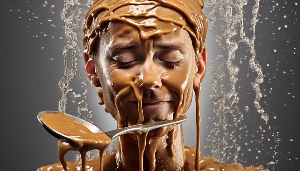 washing off peanut butter
