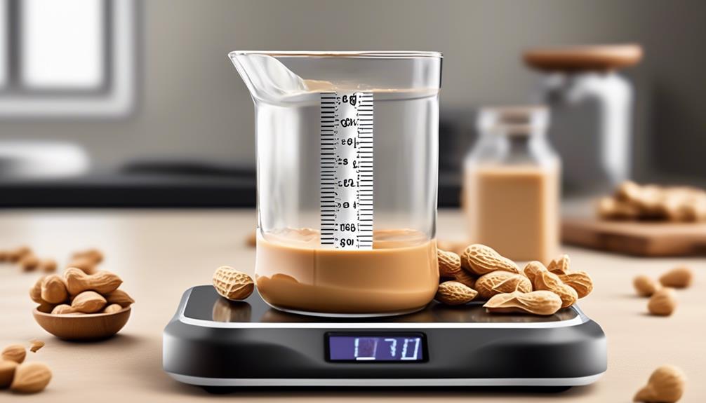 water as peanut butter measuring tool