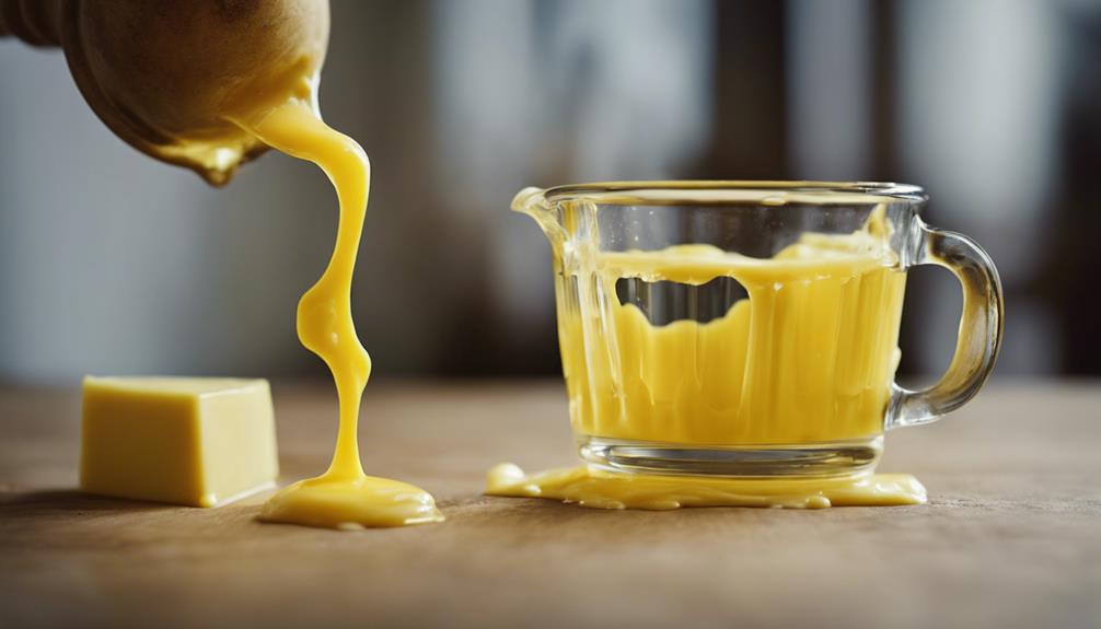 measuring melted butter accurately