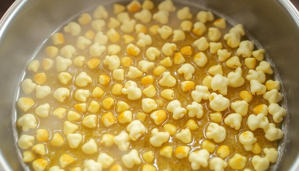 add popcorn to butter