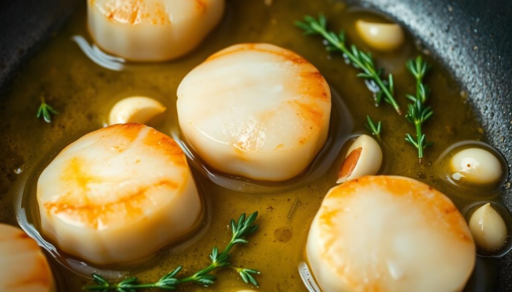 baste scallops with butter