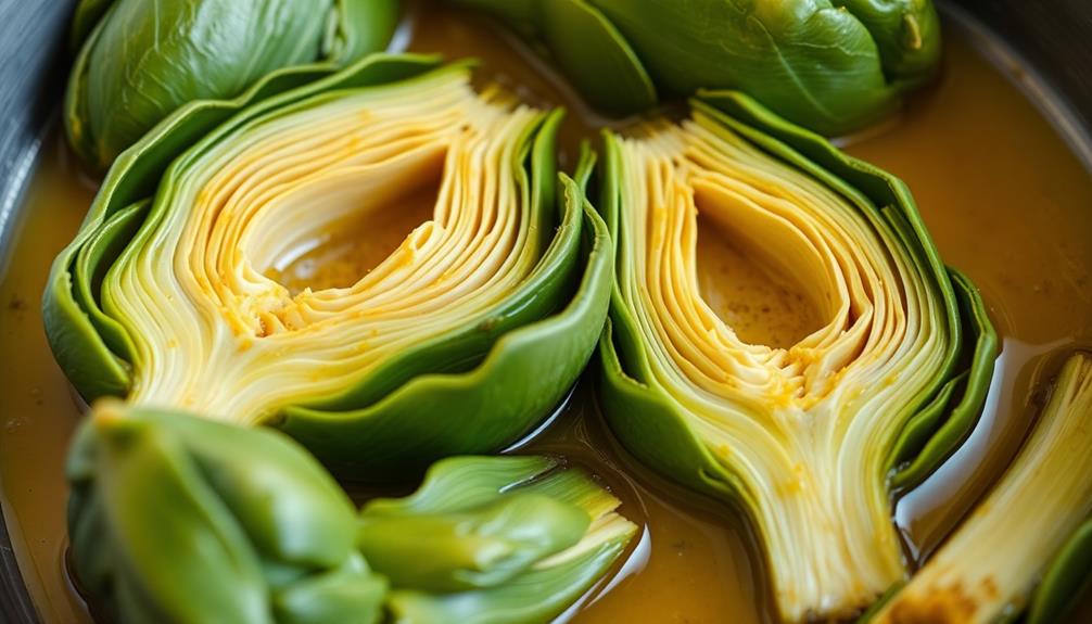 braise artichokes until tender