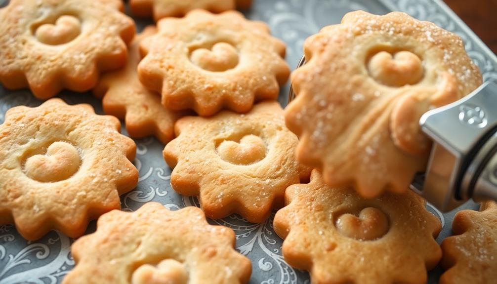 dough pressing with cookie press