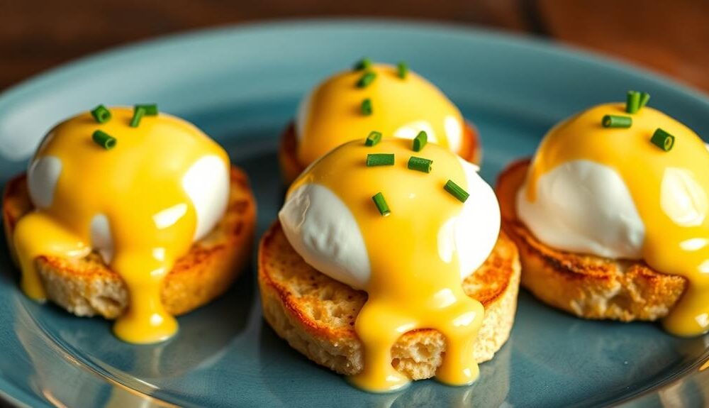 indulgent butter poached eggs