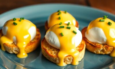 indulgent butter poached eggs