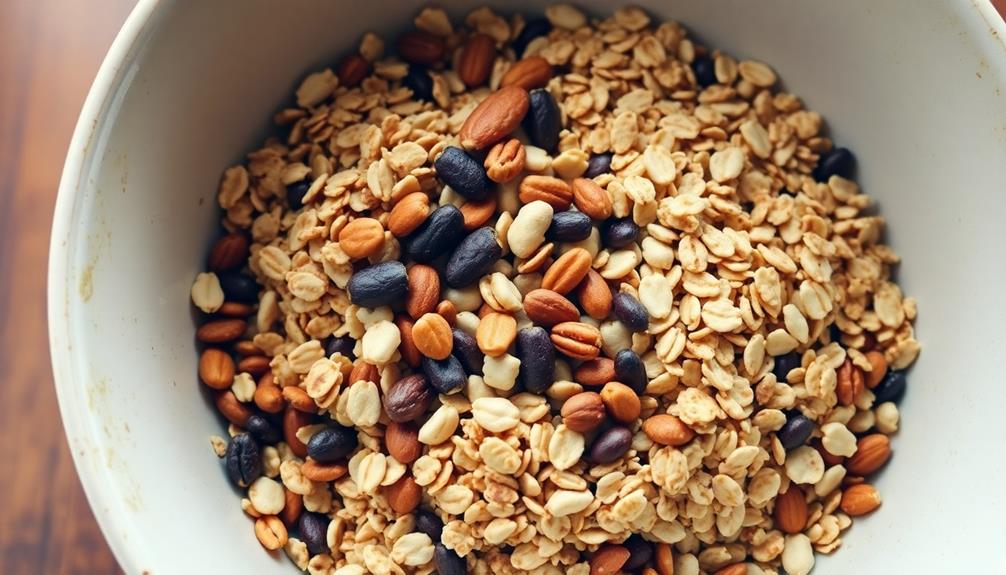 mix granola in bowl