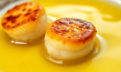 perfectly seared butter basted scallops