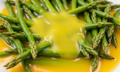 perfectly tender butter poached asparagus