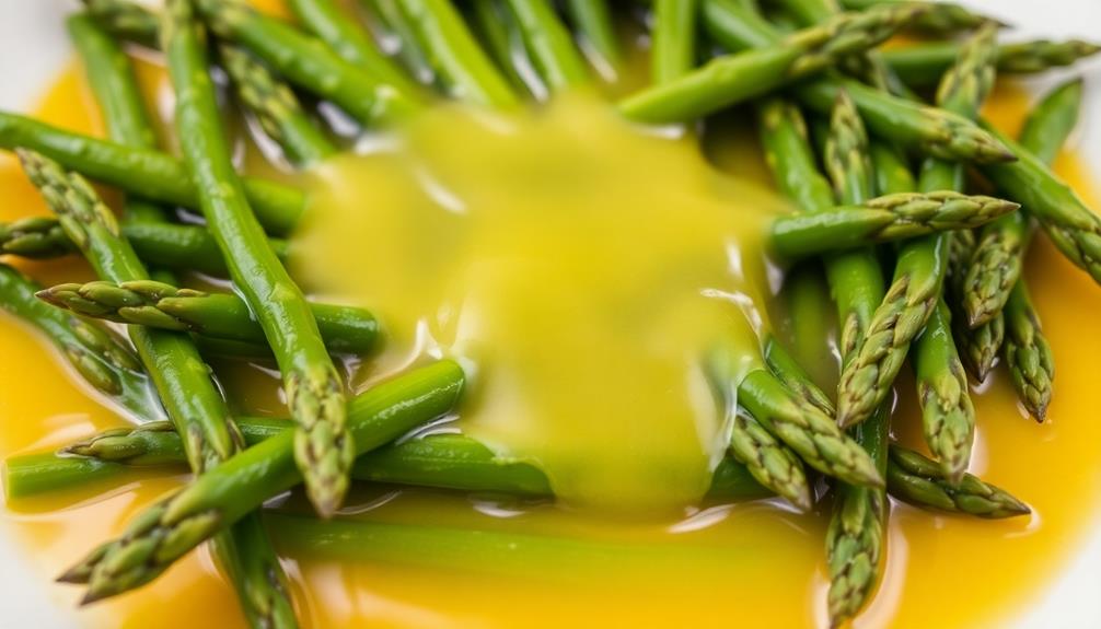 perfectly tender butter poached asparagus