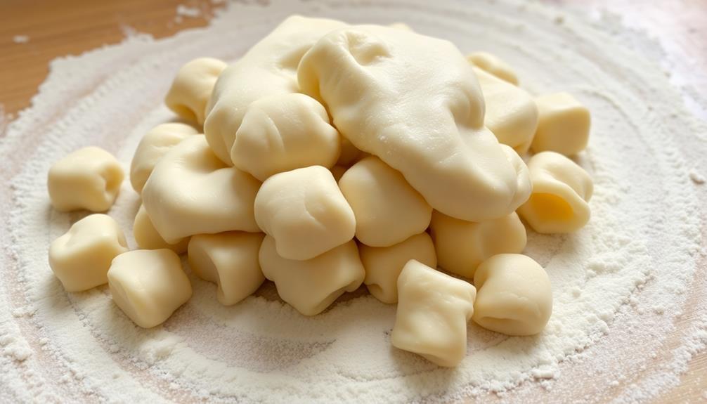 shape dough into gnocchi