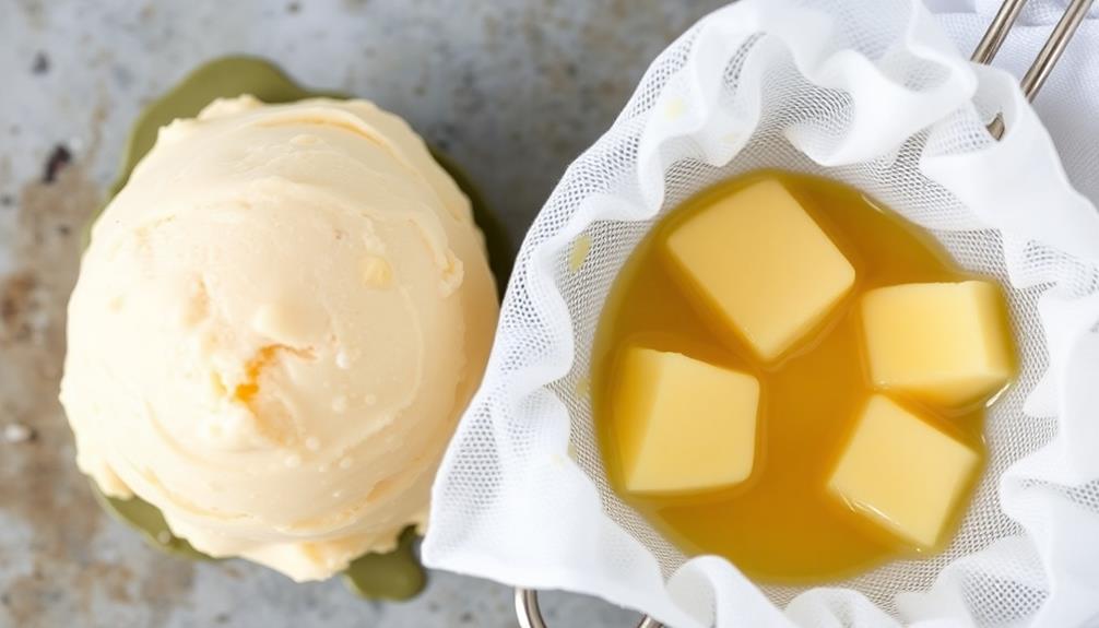 strain browned butter cheesecloth