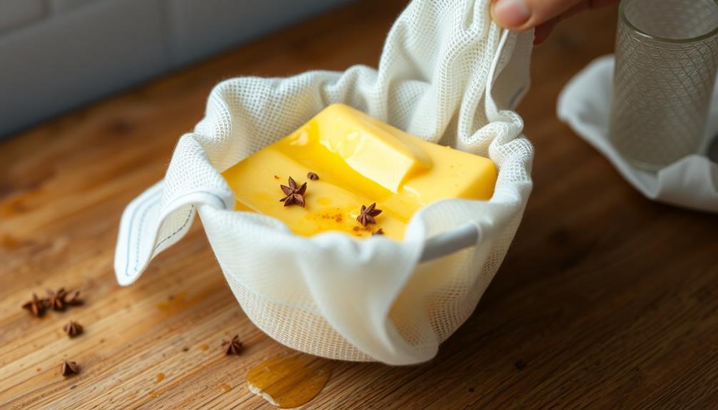 strain butter using cheesecloth