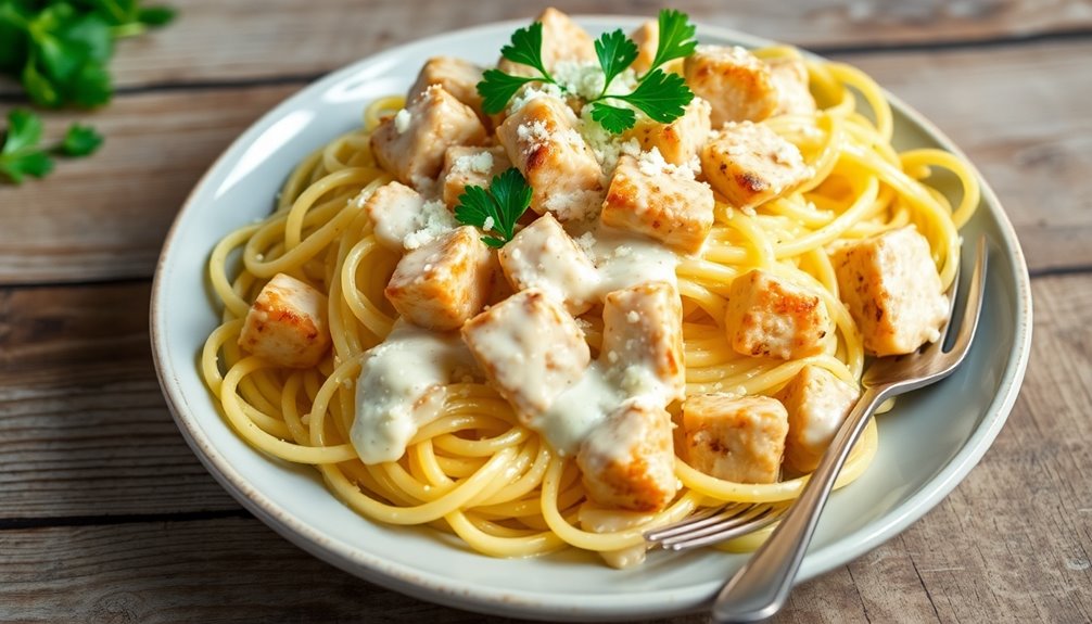 creamy chicken spaghetti squash