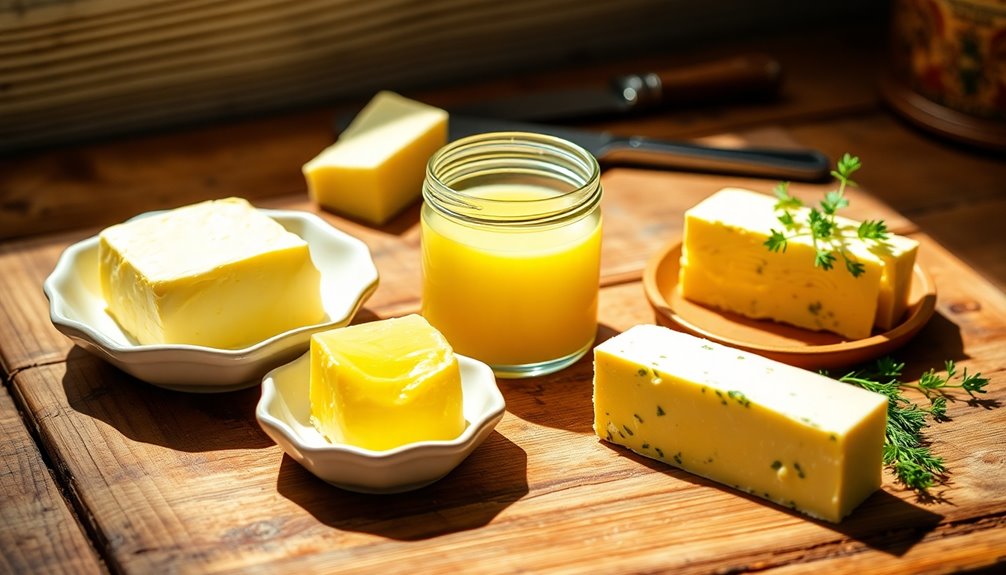 different varieties of butter