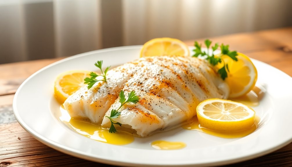 healthy broiled white fish