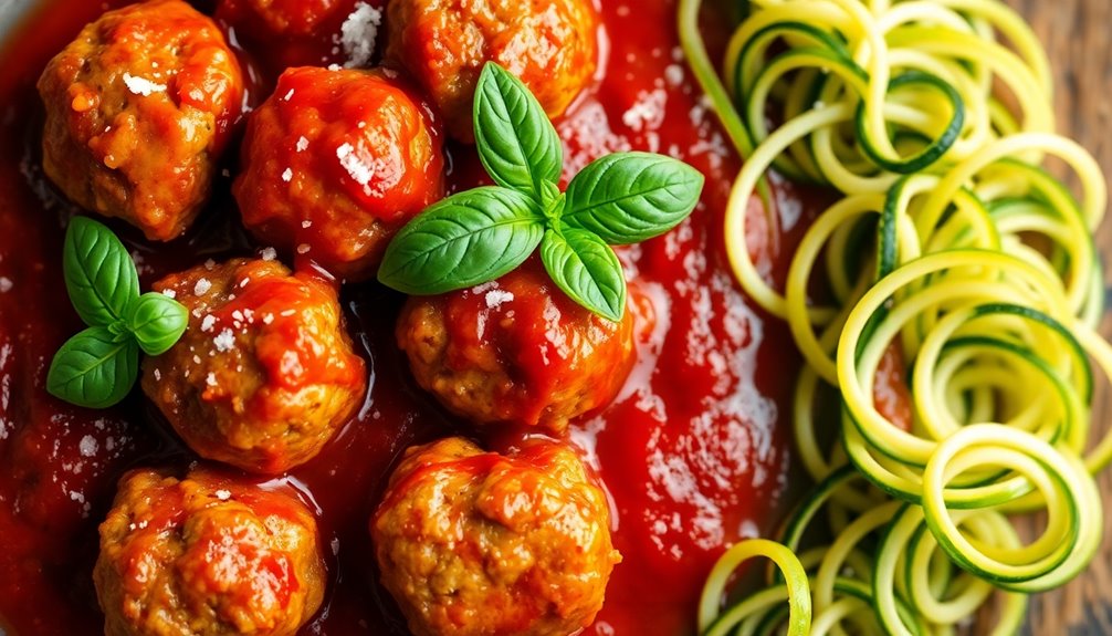 keto friendly meatballs with sauce