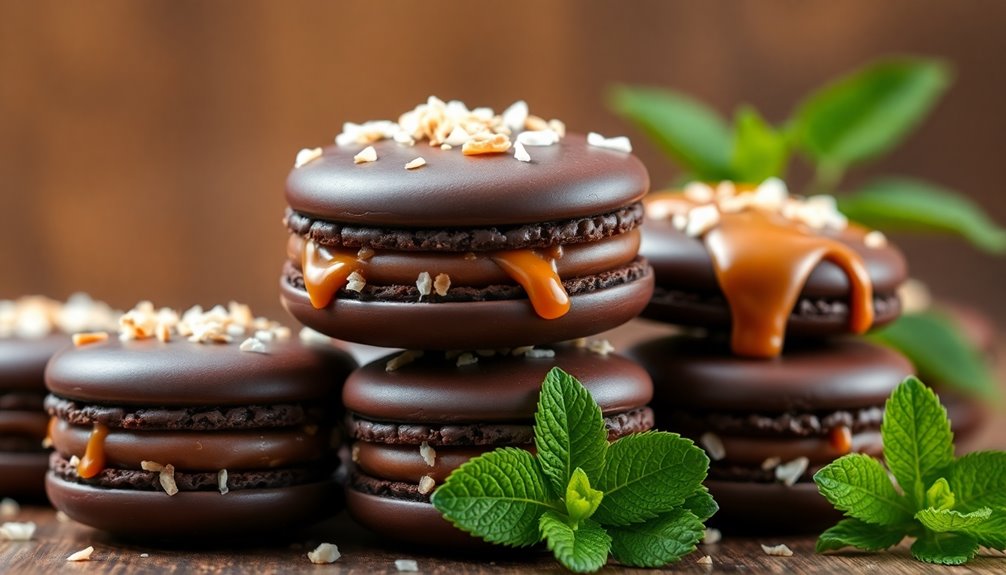 decadent chocolate filled macarons