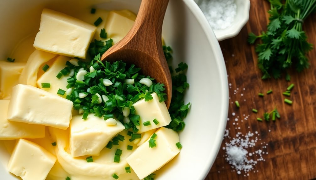 mix herbs with butter