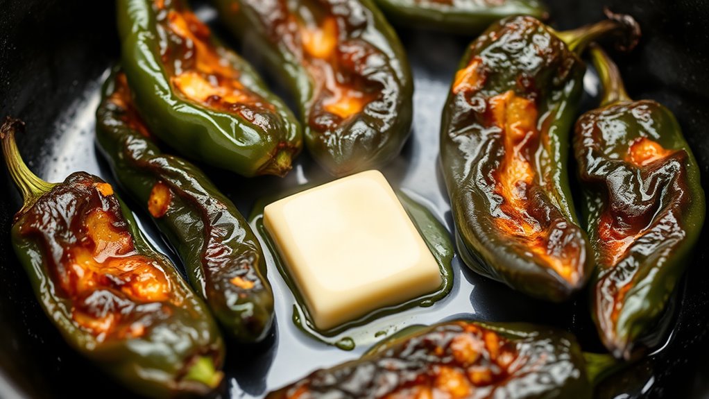 blister peppers with butter