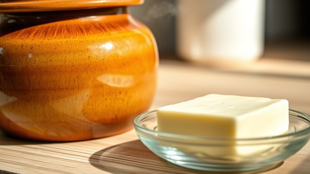 butter solidifies when cooled