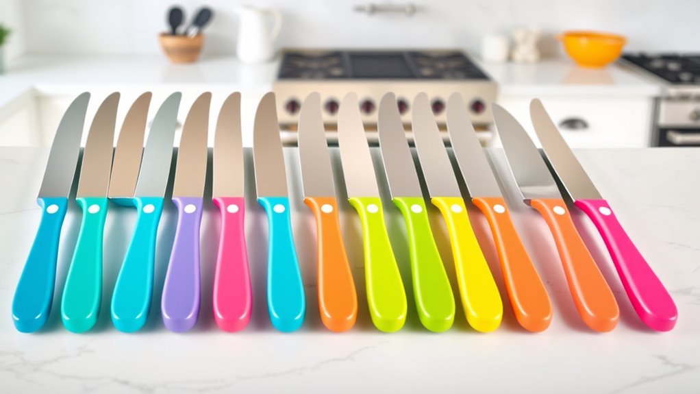 color coded butter knife sets
