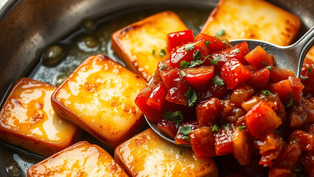 crispy cheese with relish