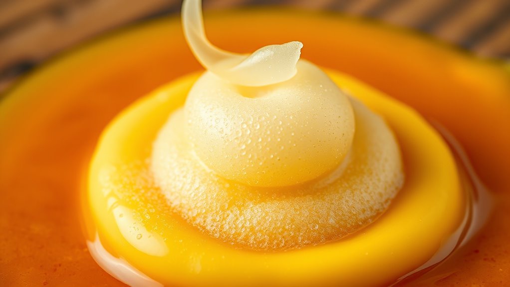 elegant foamed butter garnishes