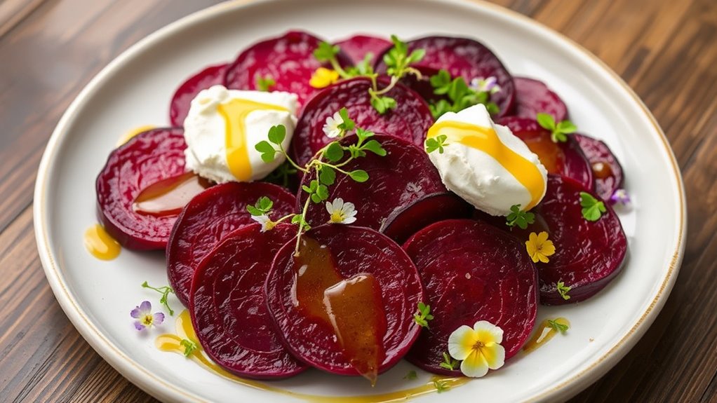 elegant plating and garnishing