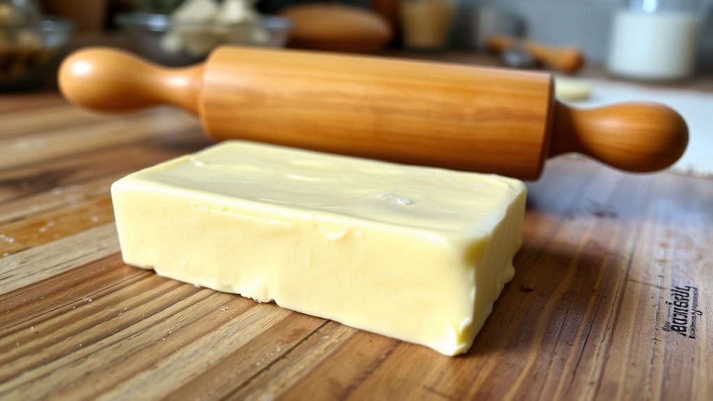 evenly soften butter with rolling