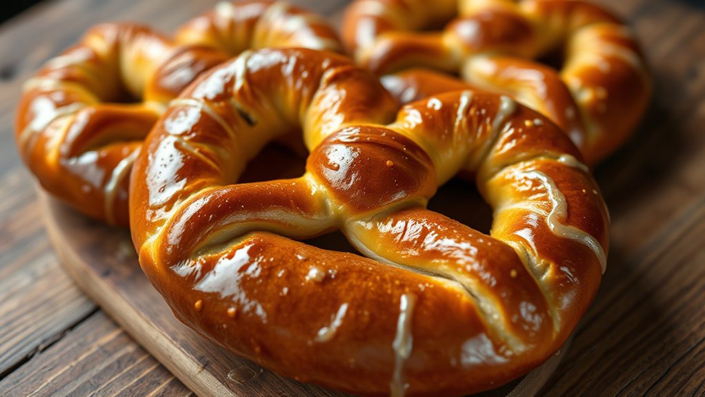 glazing technique for shiny pretzels