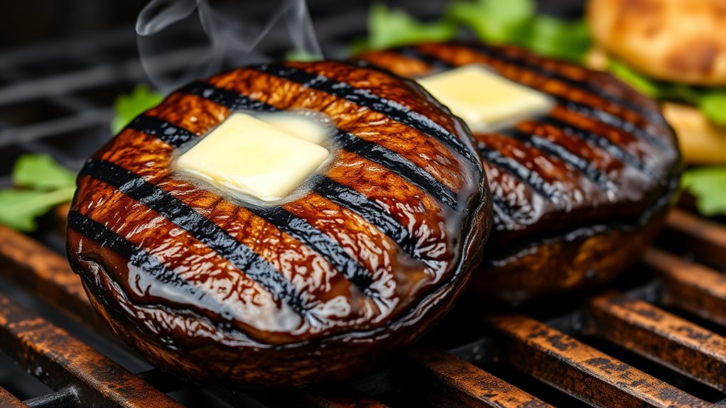grilled butter portobello burgers