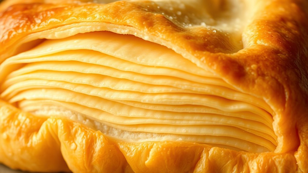 layered flaky butter dough