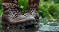 leather boots waterproofed with clarified butter