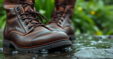 leather boots waterproofed with clarified butter