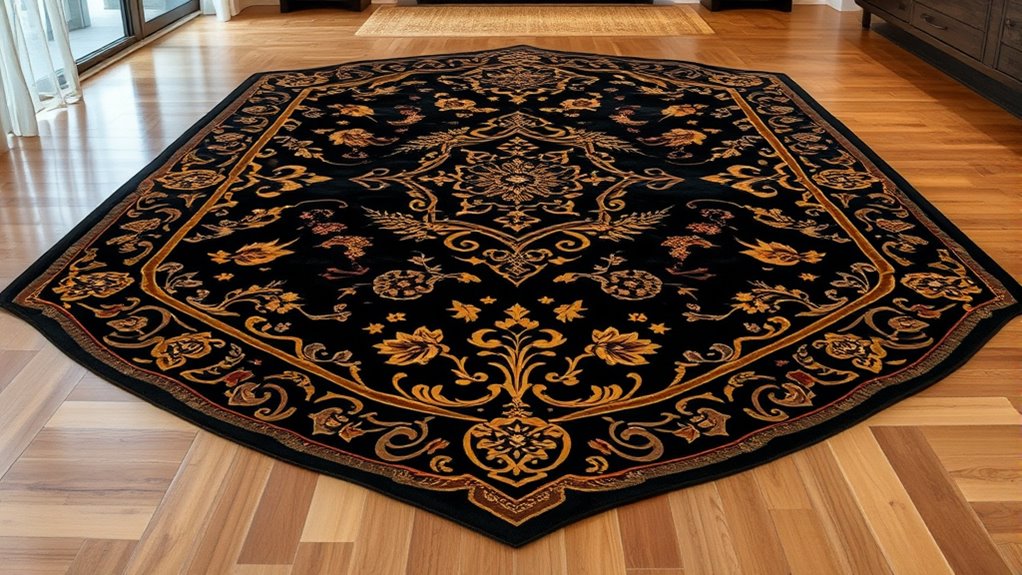 luxury black gold silk rugs