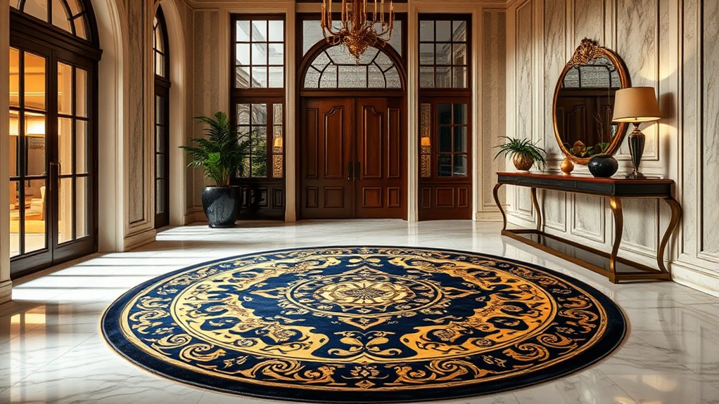 luxury round foyer rugs