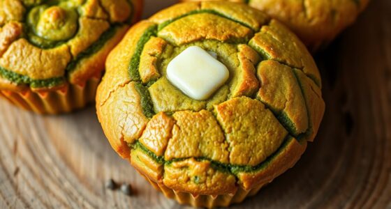 matcha butter muffins