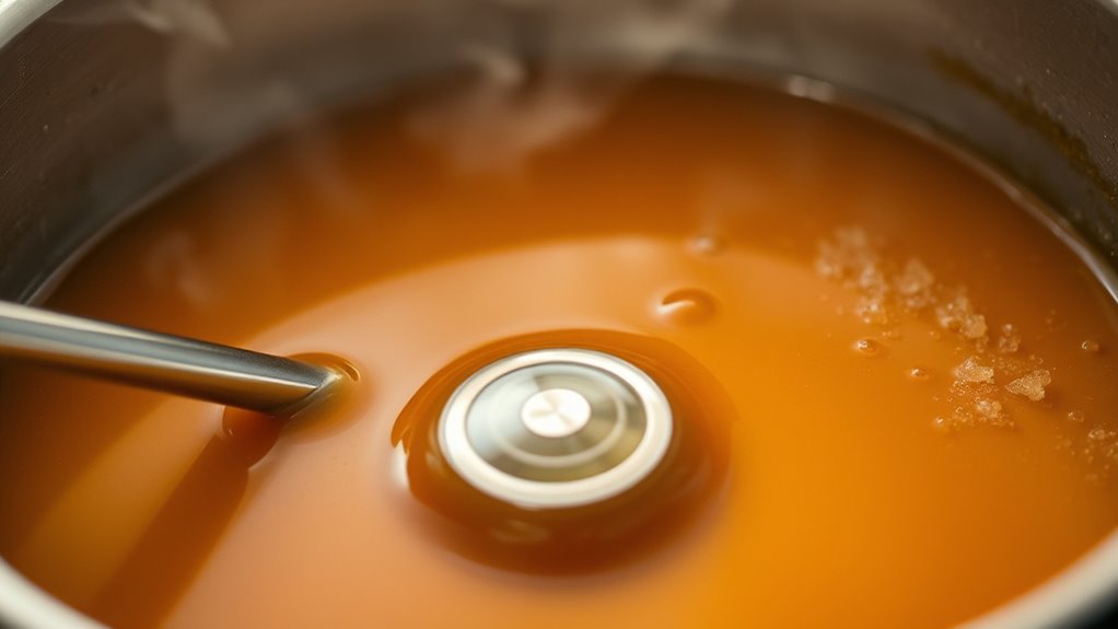 monitor caramel temperature stages