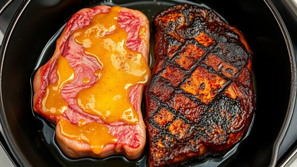 oil enhances surface browning